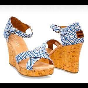 TOMS Diamond Strappy Wedge Heel Sandals